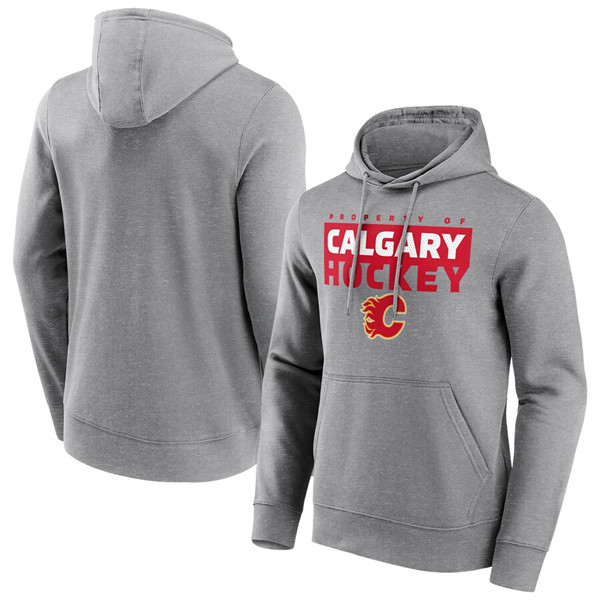 Men's Calgary Flames Grey Gain Ground Hoodie